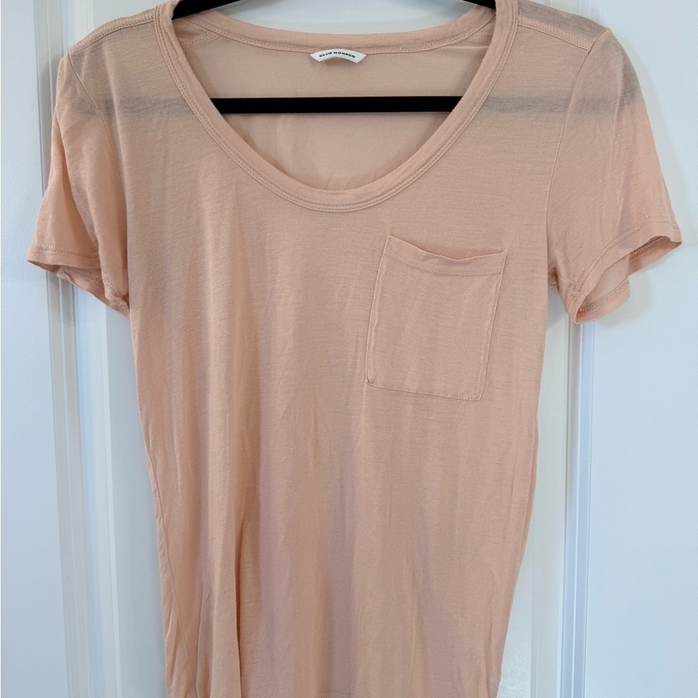 Club Monaco Peach Pocket Tee - size small